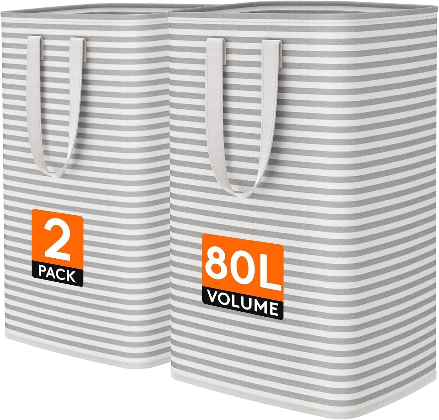 Lifewit Laundry Baskets, 80 L, 2-pack
