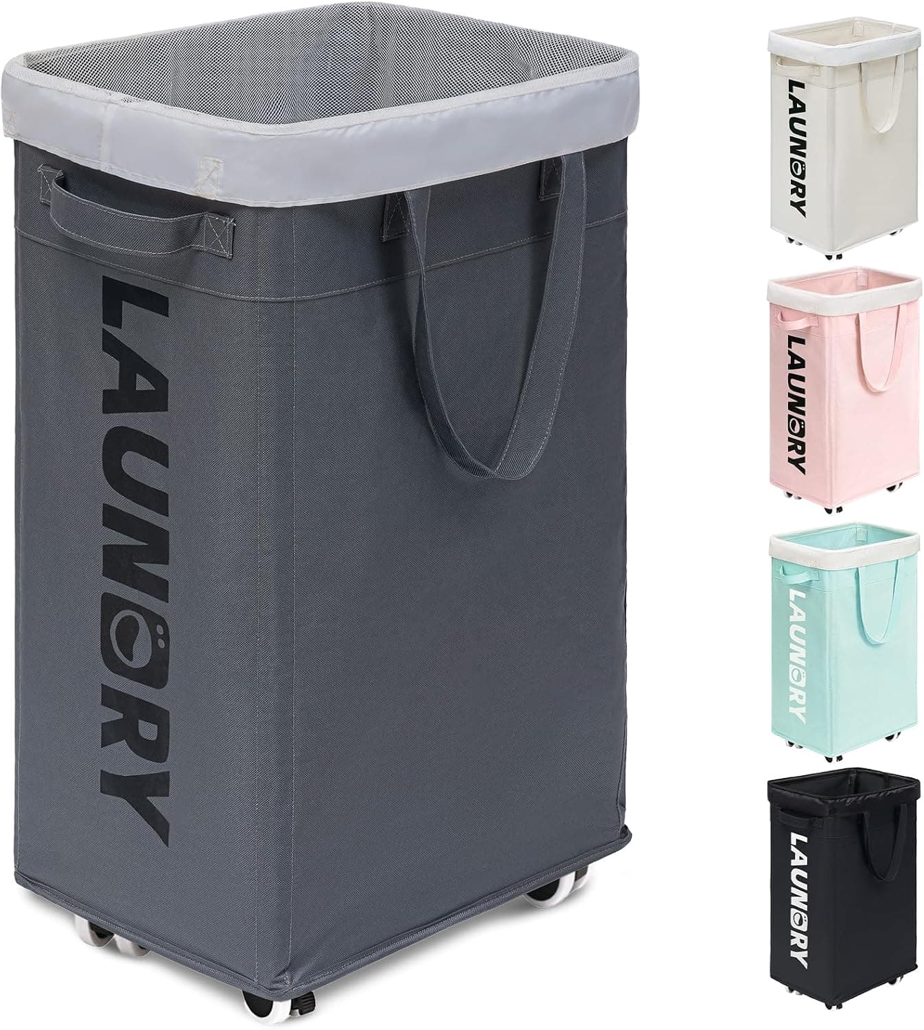Goodpick Rolling Laundry Basket, 75 L