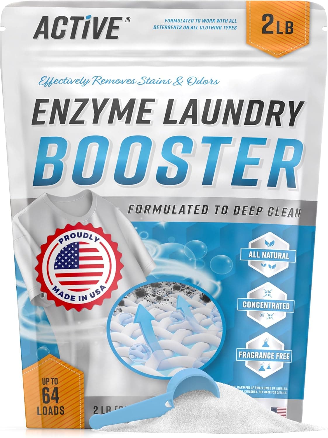 Enzyme Laundry Booster, Unscented, 2 lb