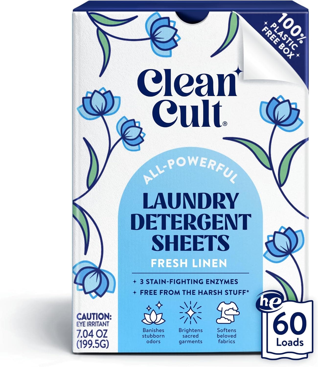 Cleancult Detergent Sheets, Fresh Linen, 60 loads