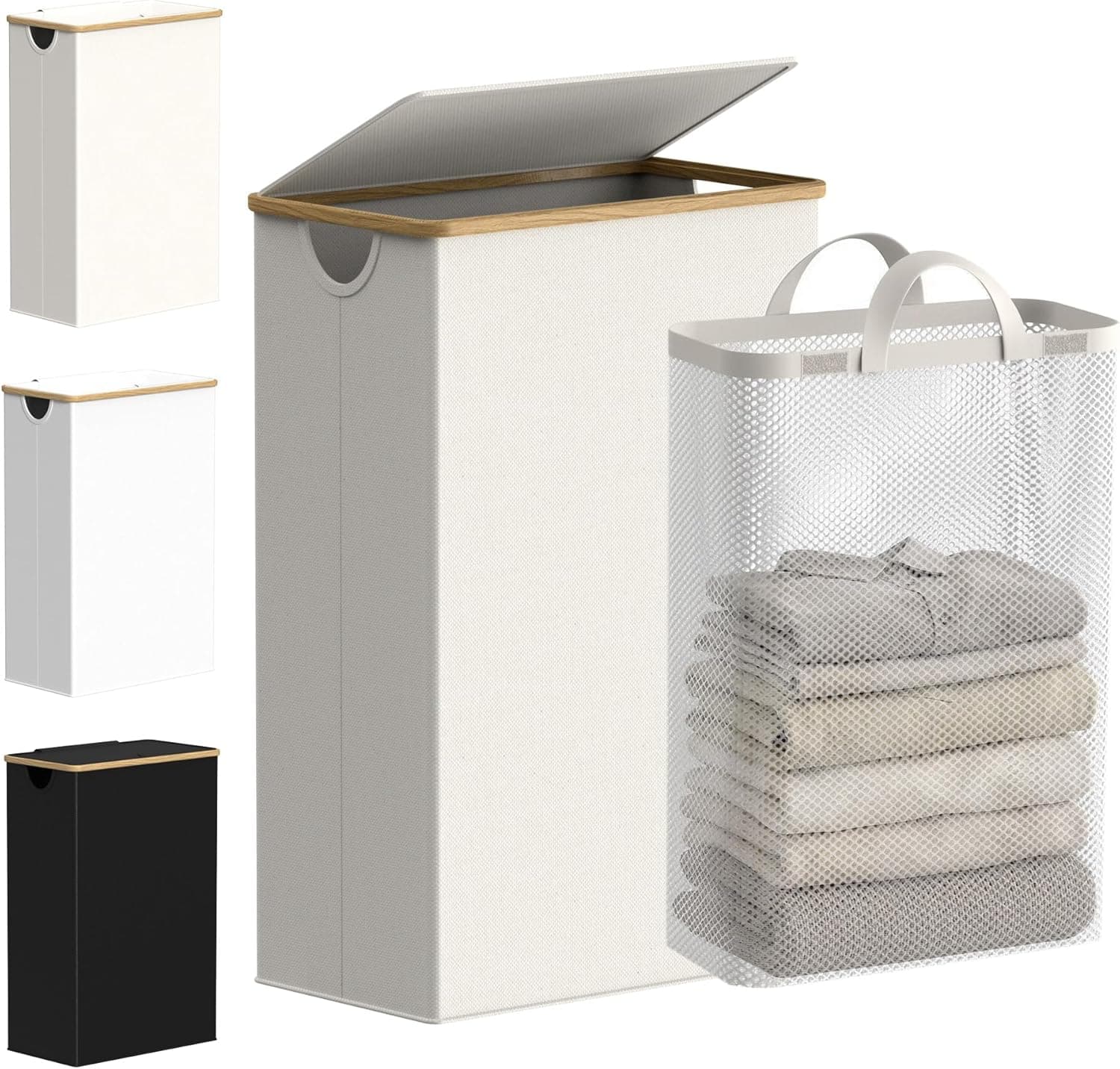 efluky Slim Hamper with Lid, 75 L